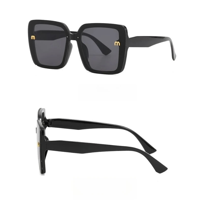 New Hot Sale Fashion Men's Rectangular Letter Design Retro Sun Glasses UV400 Brand Sunglasses Women's Square Classic Large Frame