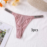 3PCS Victoria's Secret Lace Thongs Woman Comfortable Breathable Panty High Waist Women Underwear Sexy Lingerie Panties Seamless