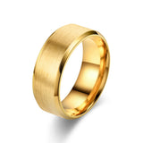 8MM Classic Stainless Steel Ring For Men Women 7 Color Double Inclined Plane Matte Wedding Band Couples Rings Fashion Jewelry