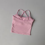 Seamless Nude Sports Bra Scrunch Push-up High Support Adjustable Thin Shoulder Strap Yoga Tank Top Women's Fitness Underwear Top