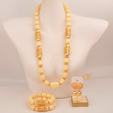 32inches 2Layers orange artifinal nigerian coral bead jewelry set wedding