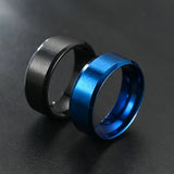 8MM Classic Stainless Steel Ring For Men Women 7 Color Double Inclined Plane Matte Wedding Band Couples Rings Fashion Jewelry