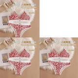 1/3/8Pcs Seamless Bra Set Low Waist Panties Leopard Bralette Sexy Lingerie Set Vneck Sport Brassiere Female Cotton Underwear Set