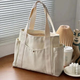 Large Capacity Canvas Tote Bags for Work Commuting Carrying Bag College Style Student Outfit Book Shoulder Bag Shopping Bag