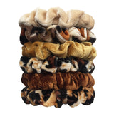 24/50/6pcs Scrunchies Women Velvet accessoires for boutique Cute Leopard High Quality Elastic Headwear Ponytail Hair Tie