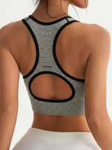 Women's Seamless Sports Bra Set, 3 Colors Racerback Workout Yoga Top with Back Cutout, Breathable Gym Fitness Crop Top