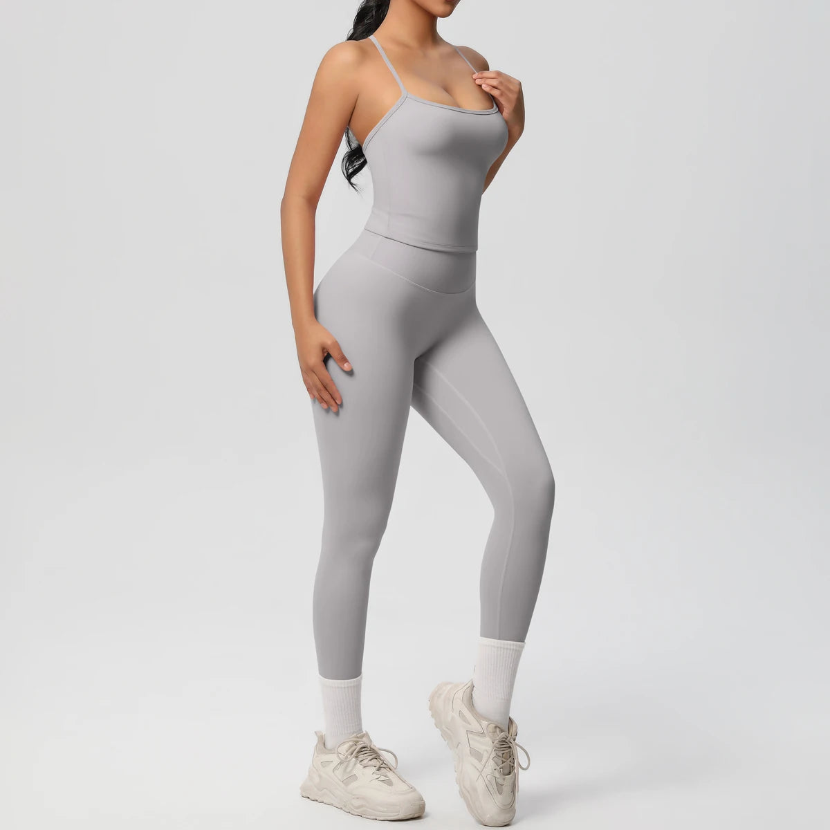 Halter Yoga Top Set Fitness Gym Suit Training Sleeveless Sport Gym Tops Crossover Back Sports Underwear  Tummy Control Slimming