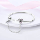 Bracelet Original 925 Sterling Silver Charm Bracelet 17-20CM Love Heart Pave Zirconia Bracelet for Women DIY Charm Jewelry Gifts