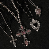 Y2K Sweet Cool Girl Personalized Creative Cross Love Pendant Necklace, Suitable for Daily Wearing