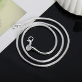 45-60cm 925 Silver 1MM/2MM/3MM solid Snake Chain Necklace For Men Women Fashion Jewelry for pendant