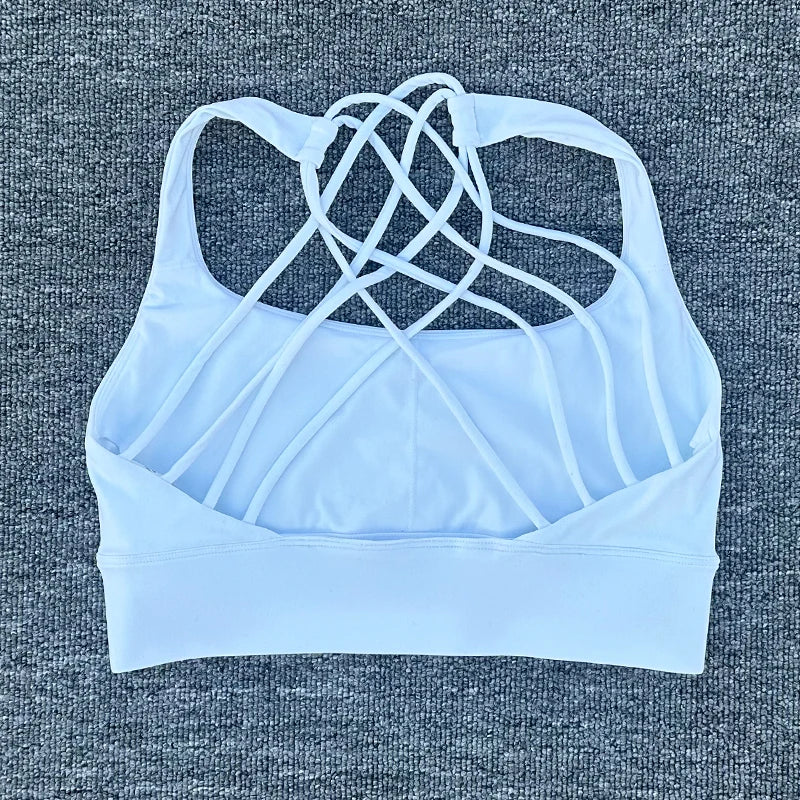 New Fitness Sports Bra for Women Push Up Cross Back Shockproof Running Gym Training Workout Yoga Underwear Crop Tops