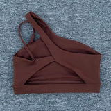 Women Shockproof Sport Bra Women's Beautiful Back Gym Sports Underwear Women Oblique Shoulder Straps Running Fitness Yoga Bra ﻿