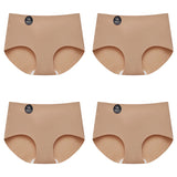 Falllsweet 4Pcs/Set Seamless Silk Briefs For Women Mulberry Silk Panties Comfortable Underpants Soft Lightweight Underwear M-2XL