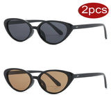 2pcs Retro Small Cat Eye Sunglasses for Women Men Rivet Design Fashion Triangle Sun Glasses Cute Style Multi Color Eyeglasses