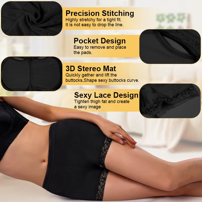 Women Butt Lifter Panty Fake Buttock Body Shaper Padded Underwear Lady Sexys Lift Bum High Waist Tummy Control Hip Panties