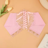 Fashion Women Waist Corset Flower Embroidery Elastic Waistband Black White Red Pink Wide Lace Slimming Body Belts Cummerbunds