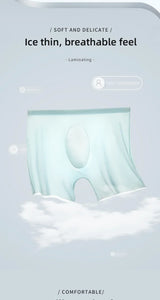 Men's underwear, men's 3D punched ice silk four-cornered pants, seamless thin, flat-cornered pants, extended sport, summer
