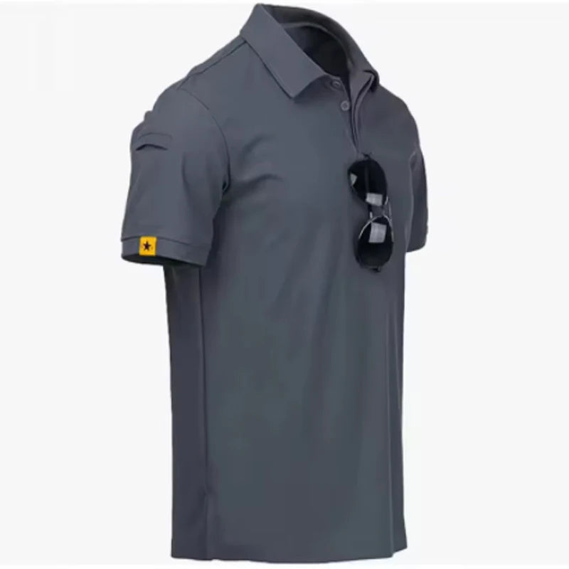 Men Summer Quick Dry Breathable Elastic Military Tactical Shirts Pullerover Hiking Camping Tops Climbing Tees Sports Gym T-shirt