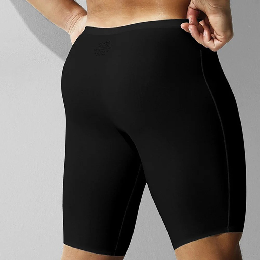 1pc Men Ice Silk Boxers Shorts Sports Long Leg Shorts Underwear Thin Seamless Anti-wear Panties Breathable Comfortable Underpant