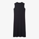 AS AW25 new design ribbing cardigan with denim collar + sleeveless maxi dress matching set for woman clothes