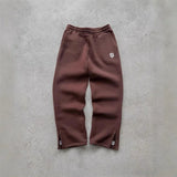 High Waist Autumn Drawstring Zipper Sweatpants Solid Color Casual High Street Hip-Hop Rap Y2K Style Trousers