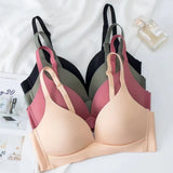 Japanese Style Seamless Push-Up Bra Comfort Wireless Underwear Women's Deep V Neck Bralette 3/4 Cup Daily Comfort Lingerie S-XL
