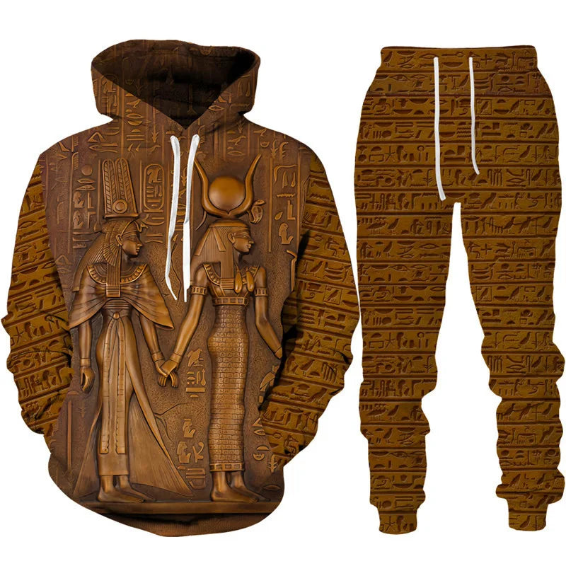 Colorful Abstract Mandala 3D Print Hoodies Pants Set Men's Sweatshirts Sweatpants Two Piece Suits Outdoor Tracksuit Man Clothing