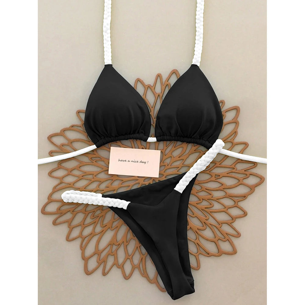 Micro Bikinis 2025 Push Up Women Swimsuits Sexy Swimwear Brazilian Bikini Set Thong Biquini Solid Swimsuit Summer Beachwear