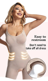Women Seamless Bodysuit Compression Open Crotch Shapewear Push Up Belly Tightening Corset Slimming Butt Lifter Full Body Shaper
