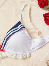 Naughty Sexy Sailor Lingerie Set, Schoolgirl Cosplay Costume 3 Piece Bikini Outfit for Roleplay Halloween Bachelorette Party