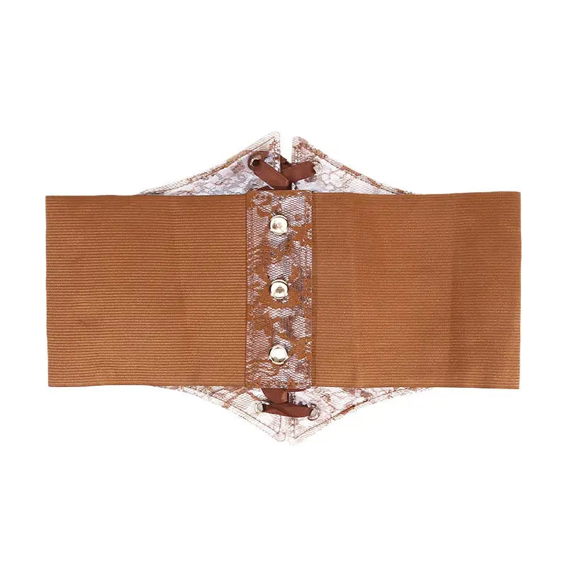 Fashion Women Waist Corset Flower Embroidery Elastic Waistband Black White Red Pink Wide Lace Slimming Body Belts Cummerbunds