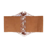 Fashion Women Waist Corset Flower Embroidery Elastic Waistband Black White Red Pink Wide Lace Slimming Body Belts Cummerbunds