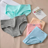 7Pcs Women's Underwear Girls Cotton Panties Sexy Briefs Breathable Soft Lingerie Female Cute Solid Color Underpants Plus Size