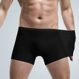 Men's underwear, men's 3D punched ice silk four-cornered pants, seamless thin, flat-cornered pants, extended sport, summer