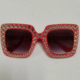 Diamond Oversized Sunglasses Big Square Frame Sunglasses UV400 Crystal Eyewear Retro Rhinestone Frames Eyeglasses