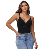 Women Cross Tummy Control Shapewear Sexy Mesh Slimming Waist Briefs Bodysuit Thin Breast Cup Body Shaper Butt Lifter Smooth Body