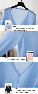 Summer Cardigan Women Cropped Korean Fashion Style Female Black Women's Coat Clothing V-neck Ladies Sweater Outerwear Cute Basic