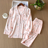 Spring / Summer New 100% viscose long-sleeved trousers ladies pajamas suit 3XL plus size long Sleepwear women's home Nightwear