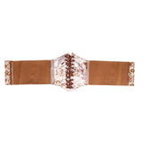 Fashion Women Waist Corset Flower Embroidery Elastic Waistband Black White Red Pink Wide Lace Slimming Body Belts Cummerbunds