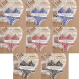 1/3/8Pcs Seamless Bra Set Low Waist Panties Leopard Bralette Sexy Lingerie Set Vneck Sport Brassiere Female Cotton Underwear Set