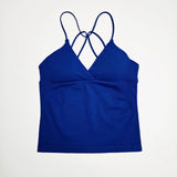 NCLAGEN Vision Twist Front Longline Top Women's Seamless Thin Straps Yoga Gym Workout Vest Running Tank Tops Fitness Clothing