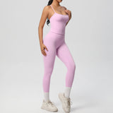 Halter Yoga Top Set Fitness Gym Suit Training Sleeveless Sport Gym Tops Crossover Back Sports Underwear  Tummy Control Slimming