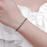 New Fashion Real S925 Sterling Silver Plated 18K Gold 5A Grade Zircon Black Tennis Bracelet for Men and Women Fashion Jewelry