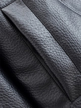 Women's Jacket 2026 Autunm  New Black Long Sleeve Pebble Faux Leather Jacket Motorcycle Style Personality Fashion