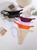 4Pcs Women's Cotton Thongs Sexy Thin Waist Underwear Traceless Low Waist G-string Sports T-Back Female Breathable Panties S-XL