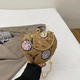 Wrist Bag Glitter Sequin Evening Banquet Bag Embroidery Elegant Heart Shape Handbag Sweet Large Capacity Ladies Clutch Bag Party