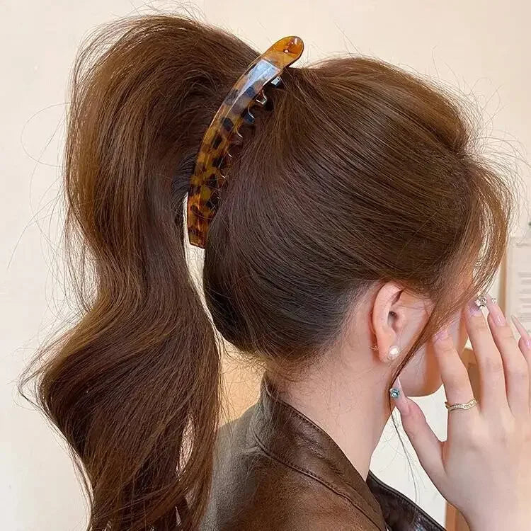 1/3 Pcs Tortoiseshell Banana Hair Clip Fish Shaped Hairpin Women Hairgrips Twist Clamp Ponytail Barrettes Hair Accessories Set M