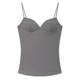 HXAO Sleeveless Crop Tops For Woman Corset Camisole Brown Top Women Bodycon Backless Sexy Tops With Straps Bustier Tank Tops