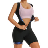 Women Hot Thermo Sauna Bodysuit One Piece Jumpsuit Shapewear Fitness Workout Sweating Bodysuit Body Shaper Thigh Trimmer Shorts