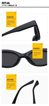 Vintage Cat Eye Sunglasses for Women Elliptic Square Oval Fashion Shades Trendy Female Outdoor Eyewear